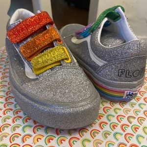 Brand New never worn- Vans flower shop, rainbow, glitter, pride shoes 🌈